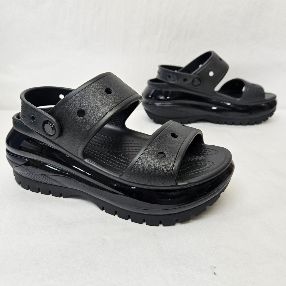 Crocs Mega Crush Sandal Platform Lug Sole 207989-001 Black Womens Size 7